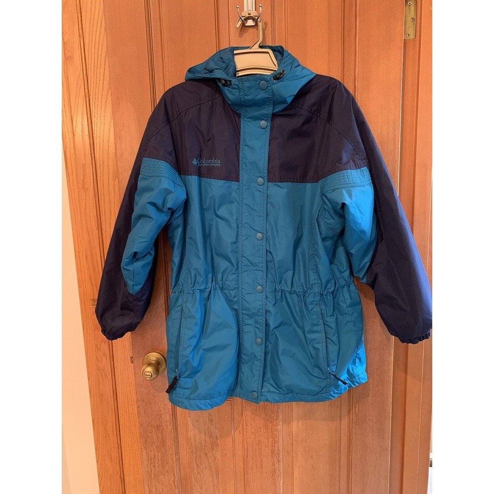 Columbia Jacket Women's Small Teal Full Zip Hooded Y2K Vintage